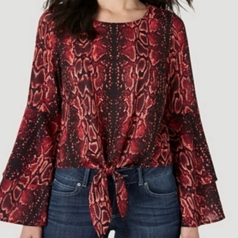 Wrangler Red Snake Print Blouse